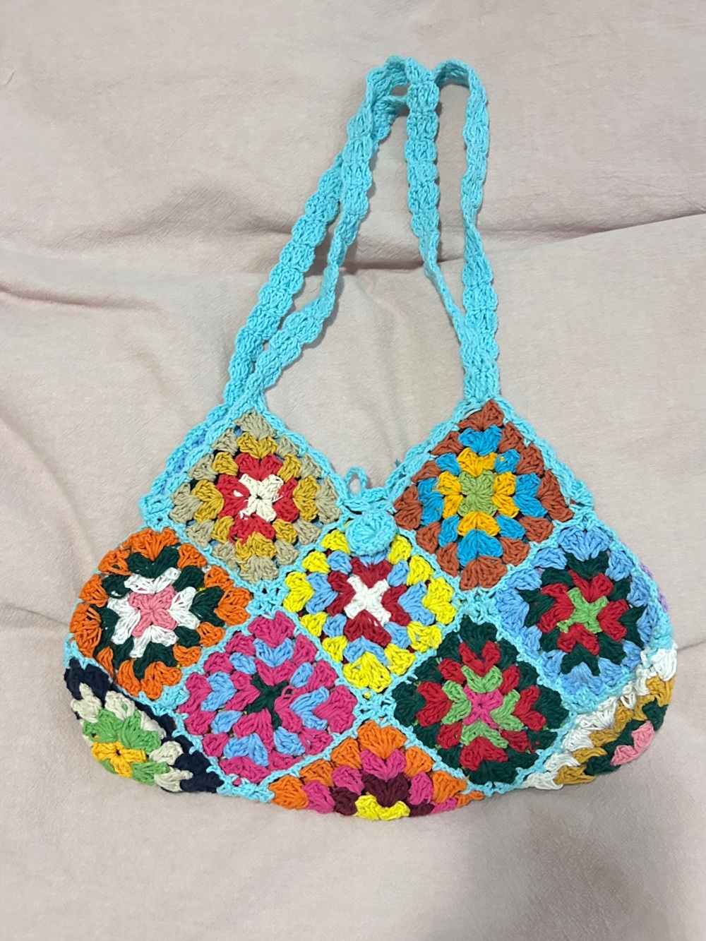 Handmade Crochet Multicolor Women’s Shoulder Bag